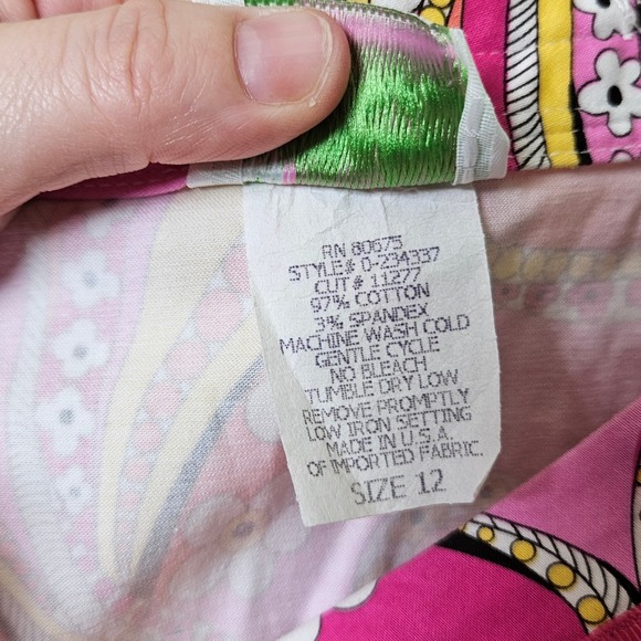 Bamboo Trader Vintage Skirt 12 Pink Bow Orange Yellow Paisley Cotton Ribbon Y2K - Picture 4 of 8